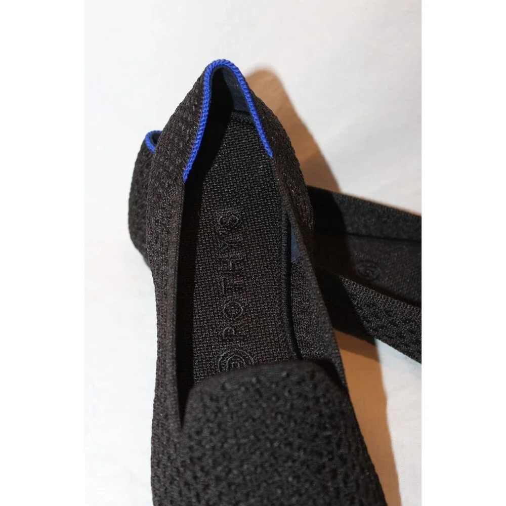 Rothy's The Loafer Casual Slip-On Flats Black Honeycomb Women's 9.5 NEW